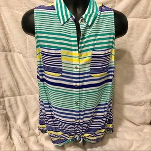 Colorful Large Merona button up tank